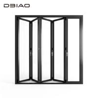 Puerta Plegable de Aluminio DBIAO Premium con Marco Delgado Moderno y Vidrio Templado con Acabado Brillante para Entrada Exterior y Salas de Exhibición de Lujo