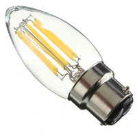Ampoule LED B22 Base à baïonnette 2W 4W 6W Ampoule à filament Edison 220V C35 Lampe LED en forme de bougie pour éclairage de lustre en cristal