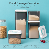 Boîte de rangement transparente en plastique pour céréales et aliments secs, avec couvercle hermétique, pour réfrigérateur, distributeur de céréales, organisateur, verrouillable