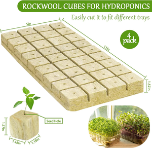 Vente Flash : Cubes <span class=keywords><strong>de</strong></span> <span class=keywords><strong>Laine</strong></span> <span class=keywords><strong>de</strong></span> <span class=keywords><strong>Roche</strong></span> Hydroponique Agricole, Durables et Résistants <span class=keywords><strong>au</strong></span> <span class=keywords><strong>Feu</strong></span> - Product Image 2