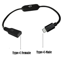 Contrôleur de variateur tactile pour bande LED USB Type-C avec gaine en PVC, cordon de 0,3 m, DC 5V-12V