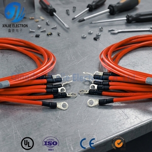 Turuncu Silikon Yüksek Akım Akü Kablo Demeti, Enerji Depolama, EV, Güneş Enerjisi Bağlantısı için Kalay Kaplı Halka Terminal Kablosu - Product Image 6