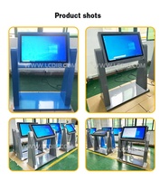 Caméra binoculaire 32 "Scanner de code QR Lecteur de carte NFC Gagner 10 personnes handicapées assises en fauteuil roulant Kiosque à écran tactile PCAP