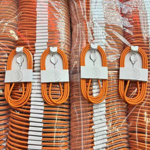 Câble tressé en nylon orange durable 60W double USB-C 1M pour chargement rapide Type-C vers Type-C pour iPhone 17 16 15 13 Pro Max Air - Product Image 5