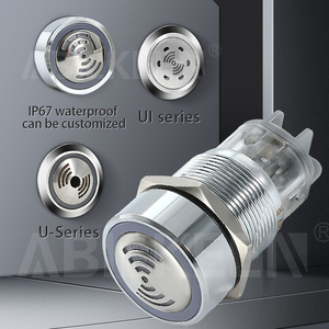 Hot bán 220V 24V thép không gỉ nhỏ đèn <span class=keywords><strong>buzzer</strong></span> báo động âm thanh lớn 12 16 19 22mm phẳng đầu tròn mini LED kim loại <span class=keywords><strong>buzzer</strong></span> - Product Image 3