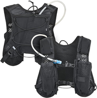 Sac à dos d'hydratation de course respirant et imperméable avec gourde souple de 500 ml, sangles de poitrine réglables et design réfléchissant pour la randonnée