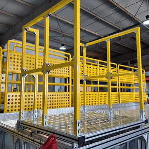 Custom Aluminum Profile Work <b>Platform</b> 1000 Kg Load Capacity With Handrails Multipurpose Industrial Use - Product Image 1