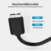 Kabel USB 3.1 Tipe C ke USB 3.0 Micro B Konektor 5Gbps 5V 3A Hard Drive USB C ke Micro B