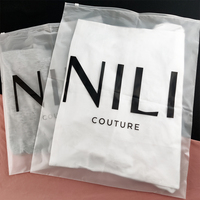 Emballage de vêtements avec logo imprimé personnalisé, sac à glissière, fermeture éclair, sac en plastique PE, t-shirt et sous-vêtements, emballage mat givré