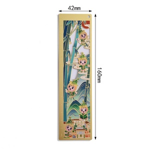 ไม้บรรทัดโลหะสีทองแบบโปรโมชั่น สลักลายสไตล์จีน พิมพ์โลโก้ด้วย UV ใช้เป็นที่คั่นหนังสือสำหรับโรงเรียน - Product Image 2