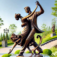 Statues de couple dansant en bronze personnalisées pour l'extérieur, sculptures en métal, décorations de jardin et ornements