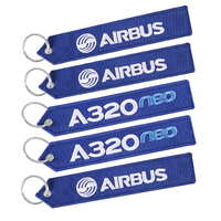 Porte-clés brodés personnalisés en gros pour avions Airbus A320, étiquettes d'aviation, jet tags