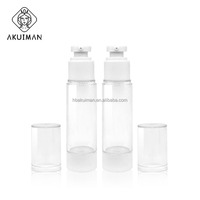 Flacon pompe sans air en acrylique transparent en gros pour salons de beauté, emballage de lotions et sérums pour soins de la peau