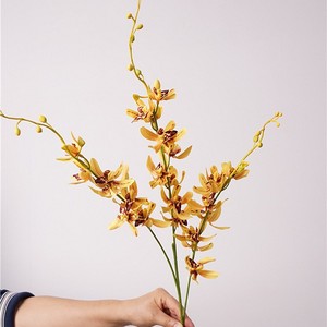 K60 고품질 인조 심비디움 난초 사실적인 꽃 리얼 터치 라텍스 댄싱 테이블 쇼핑몰 사진 촬영 소품 - Product Image 4