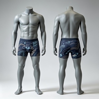Sous-vêtements pour hommes en polyester avec logo personnalisé, caleçons boxer respirants, séchage rapide, taille élastique, antidérapants, lingerie quotidienne pour hommes, OEM