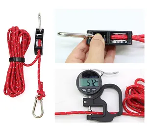 OEM Customized Packing Heavy Duty 1/4" Metal Pulley Camping Rope Ratchet Tie Down With Carabiner Hook