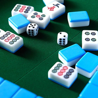 Kit de Mahjong en Mélamine Populaire et Durable, Équipé d'une Table Pliante en Bois Massif pour Jeu de Loisirs en Extérieur et en Voyage