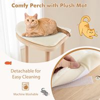 Arbre à chat en bambou pour chats d'intérieur, tour de chat moderne à plusieurs niveaux avec perchoir rembourré en sisal