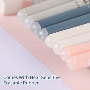 Nouvel Arrivage Stylo Gel Effaçable Bleu à Encre Aqueuse Pointe Aiguille 0,5 mm avec Logo Personnalisé, Capuchon en Plastique <span class=keywords><strong>au</strong></span> Design Mignon et Gomme à Effacer Intégrée pour Étudiants - Product Image 5