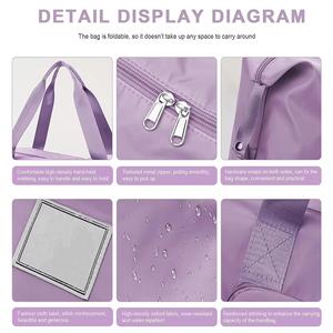 Sacs de voyage pliables et extensibles personnalisés avec logo, grande capacité, sacs de <span class=keywords><strong>week</strong></span>-<span class=keywords><strong>end</strong></span>, sacs de voyage, sacs à main tendance - Product Image 3