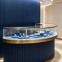 Étagères murales et présentoirs pour bijouterie avec éclairage LED pour l'affichage et la présentation de bijoux