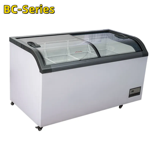 Tùy Chỉnh Nhỏ Thương Mại Siêu Thị Ice Cream Gelato Hiển Thị Nhanh Blast Sâu Ngực Tủ Đông Container Cửa Kính <span class=keywords><strong>Showcase</strong></span> 5 Sao - Product Image 4