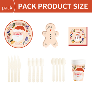 DAMAI Christmas Party Supplies Gingerbread Man Paper Plates Napkins Xmas Gnome Party Disposable Tableware Set Decorations - Product Image 6