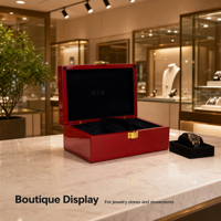 Boîte à parfum en bois laqué brillant, doublée de velours, coffret de rangement pour montres et bijoux, fermoir doré, boîte cadeau rouge pour collectionneurs