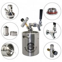 Mini Growler Distributeur de table Lance de bière Lance à double boule Lance pour 2 litres 5 litres 10 litres Mini fût de bière avec