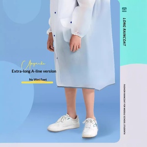 Imperméable <span class=keywords><strong>transparent</strong></span> réutilisable pour enfants (5-12 ans) avec compartiment à sac à dos intégré, style individuel, longueur longue - Product Image 4