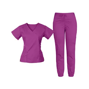 Vente en gros Ensembles pour femmes personnalisés extensibles et respirants Uniformes de gommage d'allaitement pour hôpitaux Ensembles d'uniformes tissés