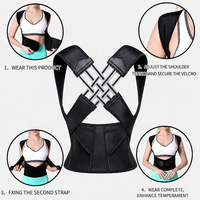 Bande Correctrice de Posture Dorsale Ajustable pour Hommes et Femmes, Légère en Polyester, Offre un Soutien des Épaules et de la Colonne Vertébrale