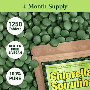 Comprimés de Spiruline et de Chlorelle, Complément Super Greens pour la Détoxification, le Renforcement Immunitaire, l'Énergie et le Soutien Nutritionnel Quotidien - Product Image 3