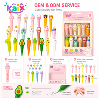 Stylo Gel Squishy à Rebond Lent KAIX 0,5 mm Encre Noire, Stylo Anti-Stress Mignon à Motif Dessin Animé pour Cadeaux de Rentrée Scolaire