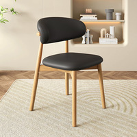 Chaise de salle à manger en bois massif, style minimaliste moderne, confortable, avec dossier rembourré légèrement luxueux, pour la salle à manger à domicile
