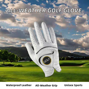 Guantes de Golf Personalizados Transpirables de Cuero Genuino para Todo Clima, con Dedos Completos, para Hombre y Mujer, Mano Izquierda/Derecha, Cierre de Gancho y Bucle, Guantes Deportivos - Product Image 2