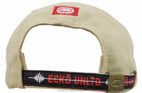 Casquette classique à 6 panneaux, couleur kaki uni, sergé brossé, logo personnalisé en patch PU, couleur naturelle