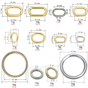 定制金属椭圆形环钩服装旦扣、钥匙扣环、狗项圈圆形开口弹簧圈扣O 形环 - Product Image 5