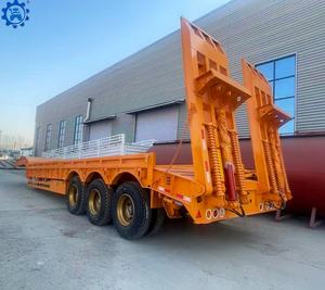 Promotion : Semi-<span class=keywords><strong>remorque</strong></span> surbaissée 3/4 essieux 80 tonnes pour le transport d'excavatrices - Product Image 1