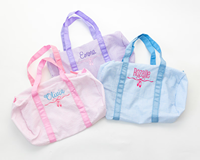 Sac de voyage pliable promotionnel personnalisé pour enfants, motif rayé Seersucker, idéal pour la danse et les week-ends