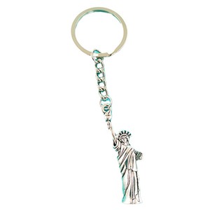 Moquan Châu Âu và mỹ Retro tự làm hợp kim kẽm tượng tự do nâng cao tay chiến thắng ngọn đuốc Keychain Ngày Độc Lập commem - Product Image 5