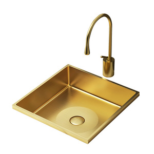 Bacia luxuosa moderna do ouro para o dissipador do banheiro sem característica limpa fácil pia da bacia do torneira perfeita para a casa - Product Image 2