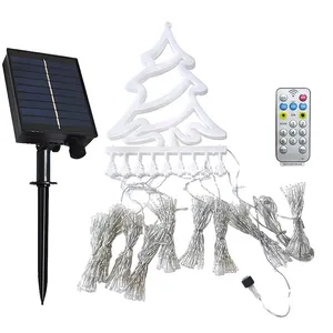 350 LED cascada árbol de Navidad luces solares Control remoto fiesta hogar vacaciones Decoración Luz
