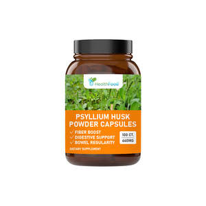 Lower MOQ Natural Fiber Boost Capsules Healthy Digestion Dietary <b>Supplement</b> Balance Gut Flora Psyllium Husk Powder Capsules - Product Image 1