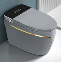 Nouvel arrivage : Siège de toilette intelligent à chasse automatique, chauffage instantané, commande vocale, sans restriction de pression d'eau, siphon en S, fixation au sol, garantie 2 ans