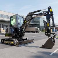 Mini-excavatrice en vente directe d'usine, certifiée CE Euro 5, équipée d'un marteau briseur pour la démolition de bâtiments et le creusement de fondations