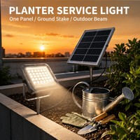 Projecteur solaire de paysage à haute densité avec 676 LED, face de lampe transparente, pour mur de jardin et zone arbustive