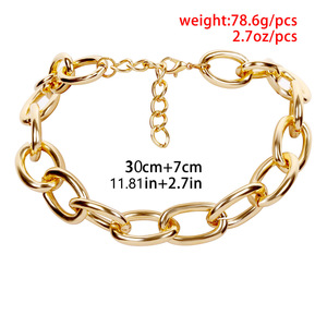 Collar de Cadena de Moda, Color Plateado, Cadena de Aluminio Exagerada, Estilo Punk Minimalista Hip Hop para Hombres y Mujeres - Product Image 2