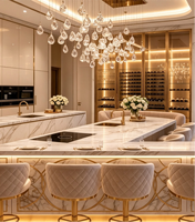 Meubles de villa haut de gamme, lit de luxe, cadre de lit moderne, ensemble de meubles de salon, mobilier complet de salle à manger, design pour villa