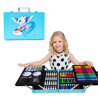 Nouveau kit de dessin artistique 2026 de 145 pièces, coffret en aluminium pour aquarelle, huile et pastel, idéal pour les enfants